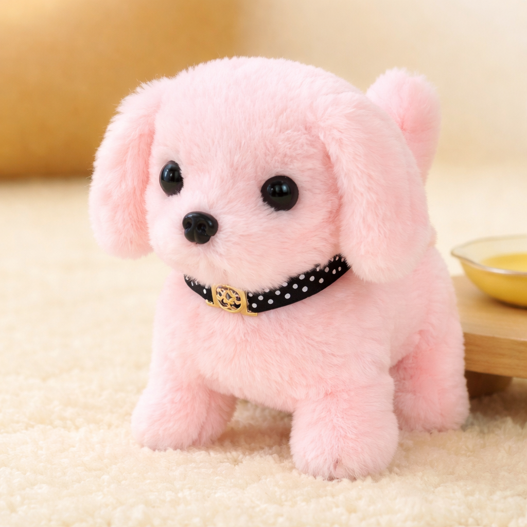 Plush Puppy Toy Robot Dog - Interactive Walking, Barking, and Wagging Tail