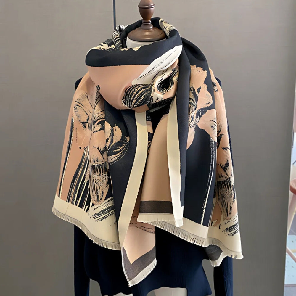 Chic Floral Comfort Wrap Scarf