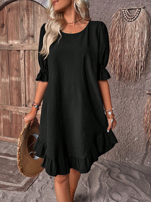 Chic Puff Sleeve Dress for Effortless Elegance