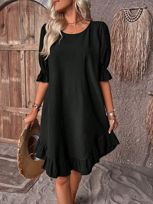Chic Puff Sleeve Dress for Effortless Elegance