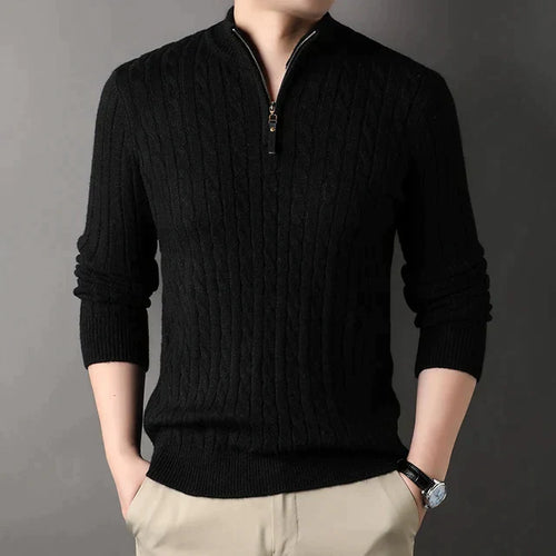 Chic Knit Sweater with High Collar for Effortless Style