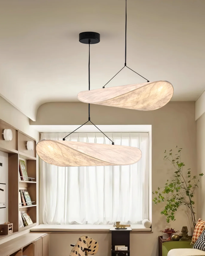 Floating Pendant Light with Japandi Design Aesthetic