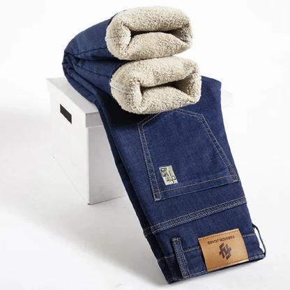 Fleece-Lined Winter Jeans for Men – Warm and Comfortable