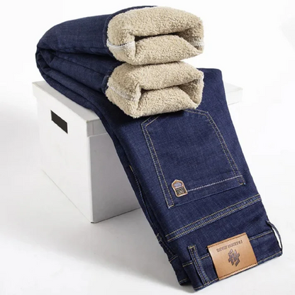 Fleece-Lined Winter Jeans for Men – Warm and Comfortable