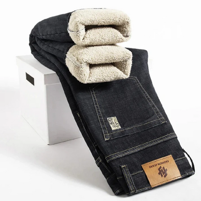 Fleece-Lined Winter Jeans for Men – Warm and Comfortable