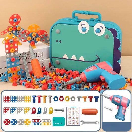 Creative Building Set with Toy Drill – Kids' Portable Construction Case