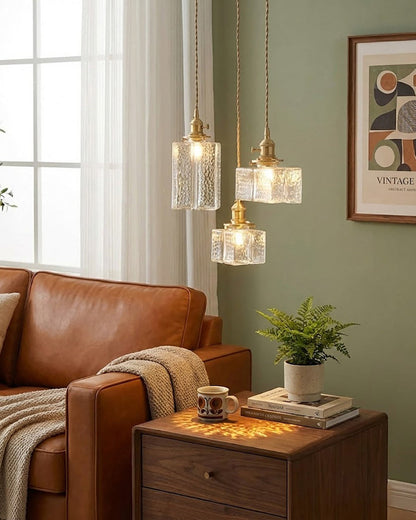 Brass and Glass Pendant Lamp