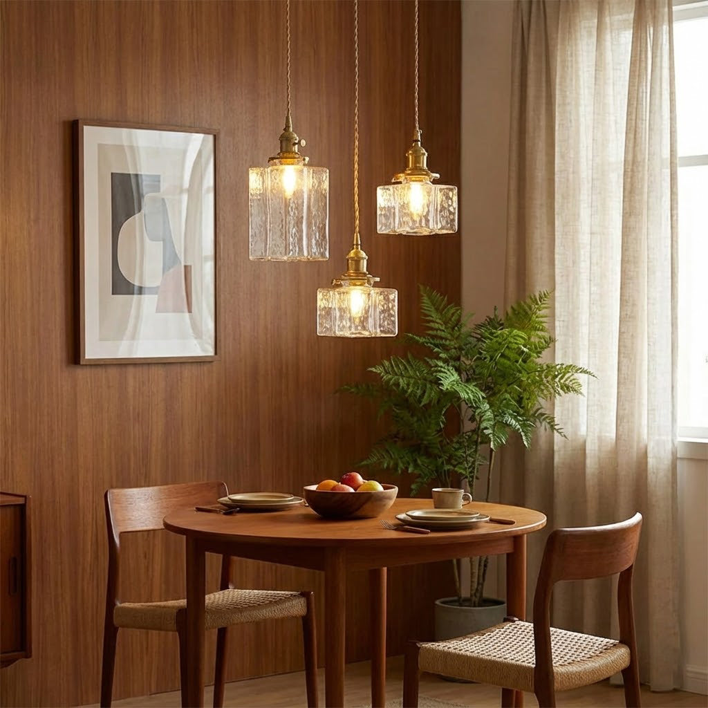 Brass and Glass Pendant Lamp