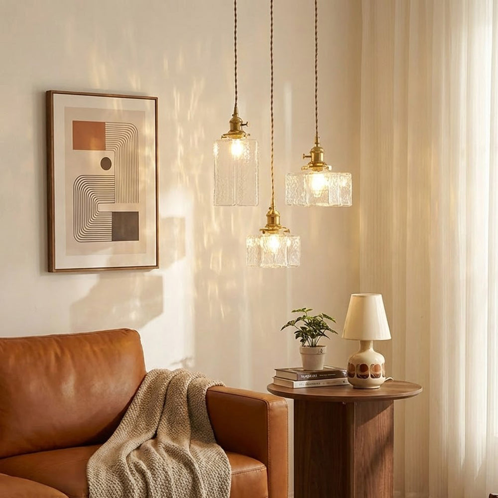Brass and Glass Pendant Lamp