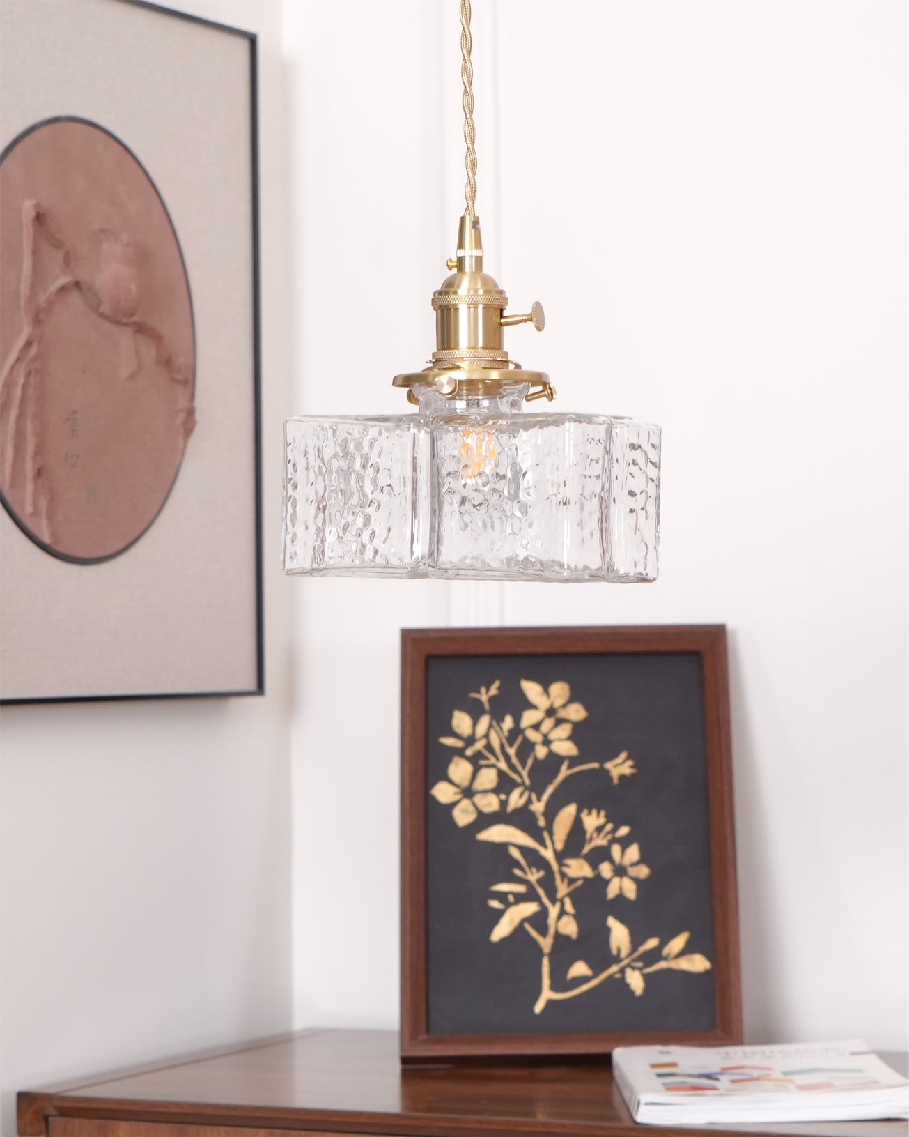 Brass and Glass Pendant Lamp
