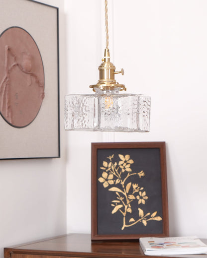 Brass and Glass Pendant Lamp
