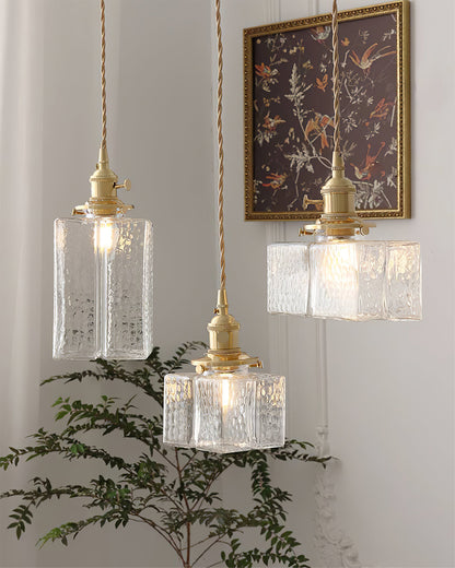 Brass and Glass Pendant Lamp