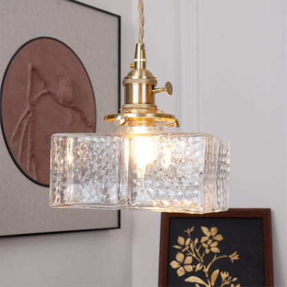 Brass and Glass Pendant Lamp