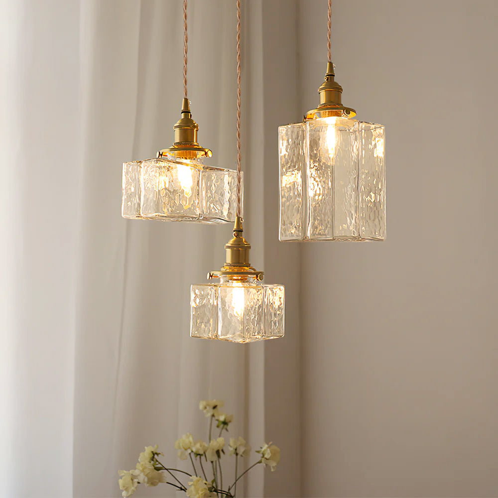 Brass and Glass Pendant Lamp