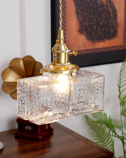 Brass and Glass Pendant Lamp
