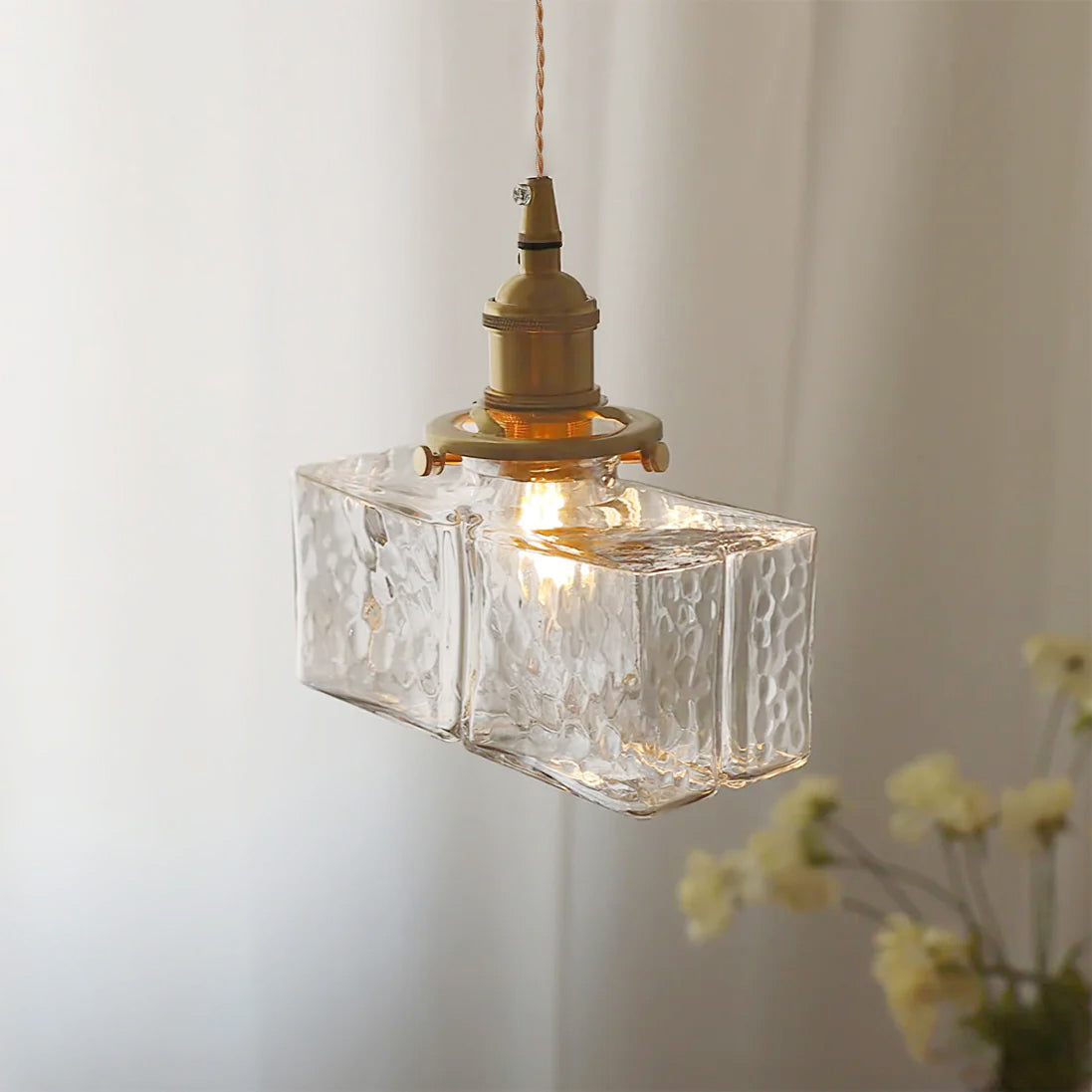 Brass and Glass Pendant Lamp