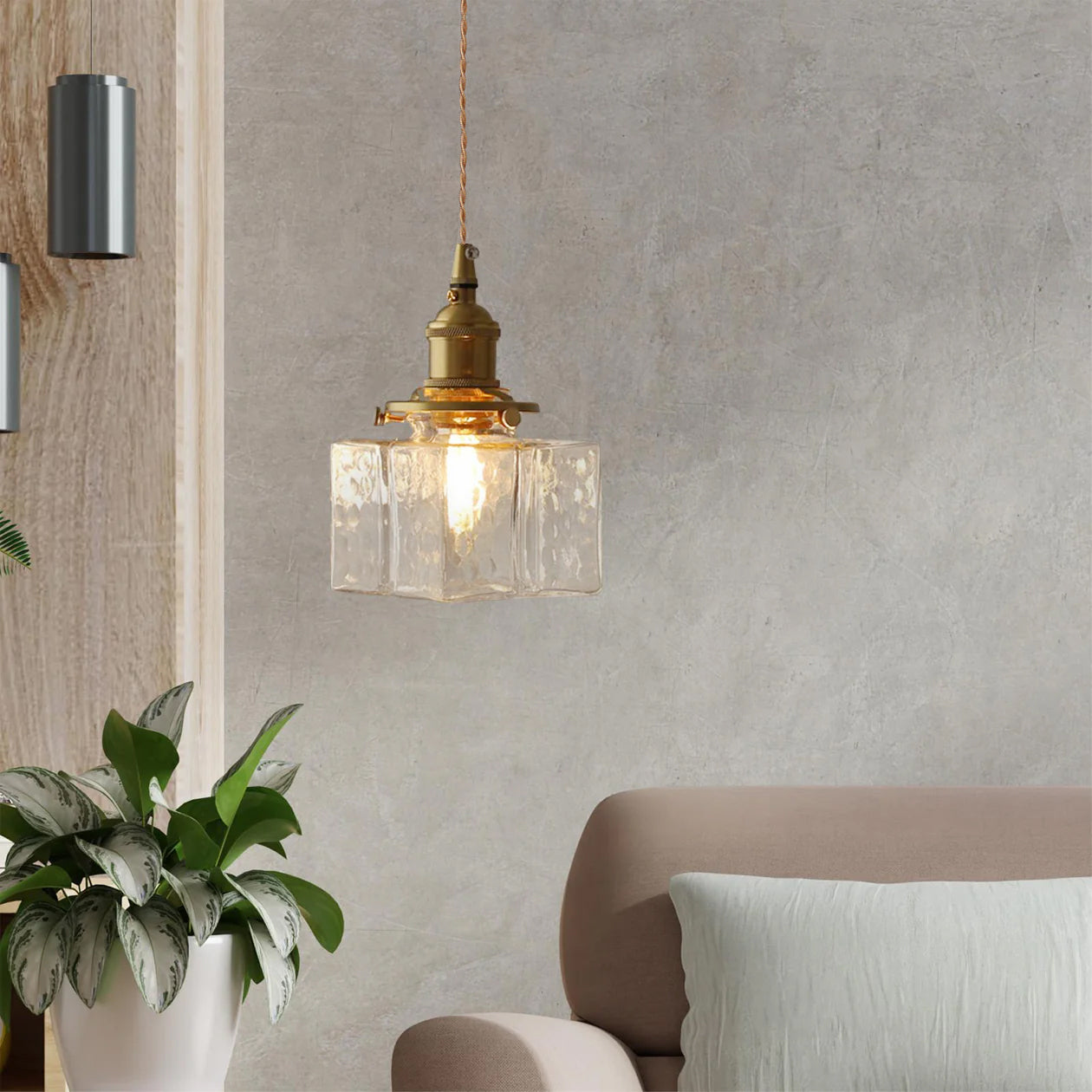 Brass and Glass Pendant Lamp