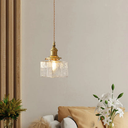 Brass and Glass Pendant Lamp