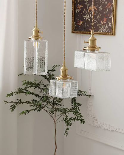 Brass and Glass Pendant Lamp