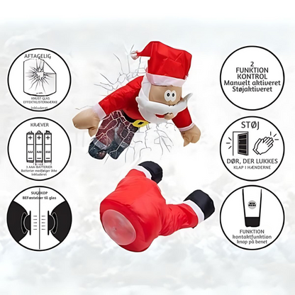 Christmas Window Decoration with Santa and Reindeer Festive Decor