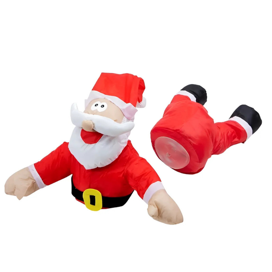 Christmas Window Decoration with Santa and Reindeer Festive Decor