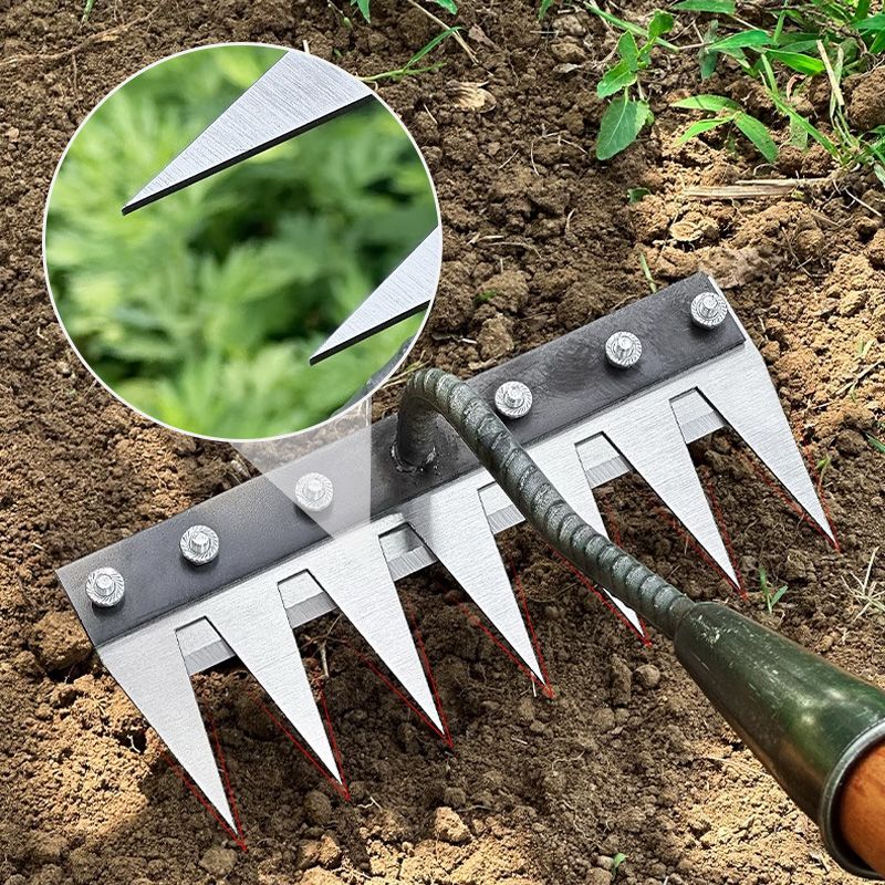 Handheld Garden Rake – Carbon Steel Tool for Precision Gardening Tasks