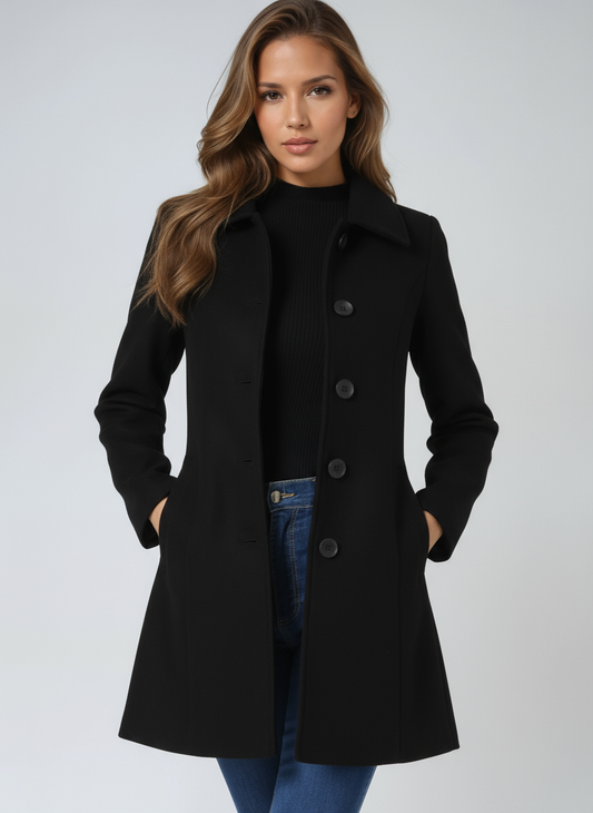 Elegant Winter Trench Coat | Stylish and Warm Single-Breasted Design