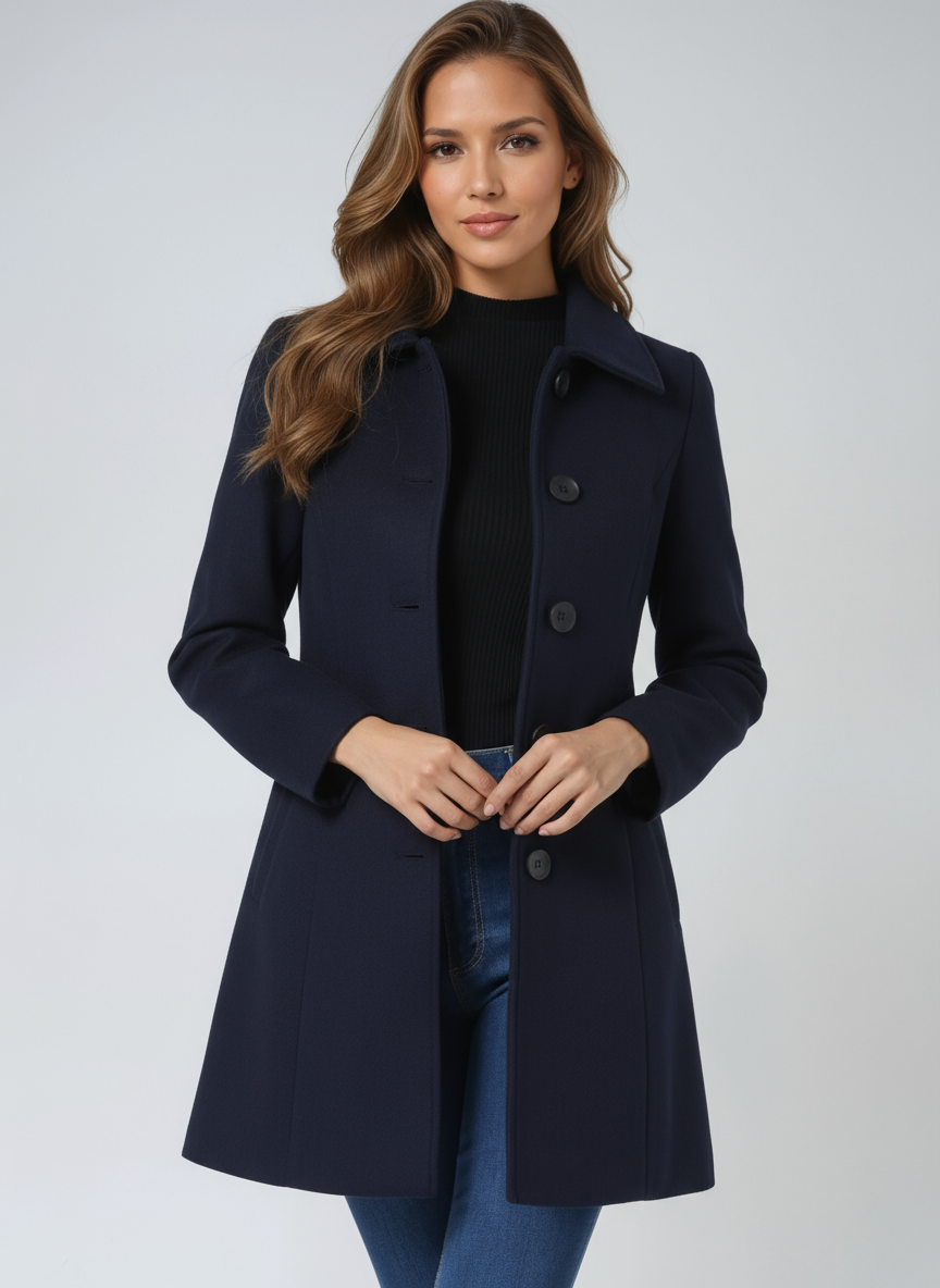 Elegant Winter Trench Coat | Stylish and Warm Single-Breasted Design