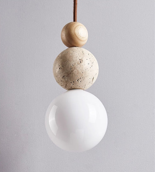 Minimalist Travertine Pendant Light Fixture in Contemporary Design