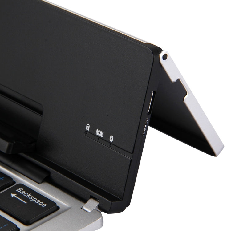 Ultra-slim 58-Key Bluetooth Wireless Keyboard with Holder – Rechargeable, Foldable (Silver)