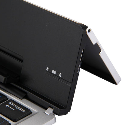 Ultra-slim 58-Key Bluetooth Wireless Keyboard with Holder – Rechargeable, Foldable (Silver)