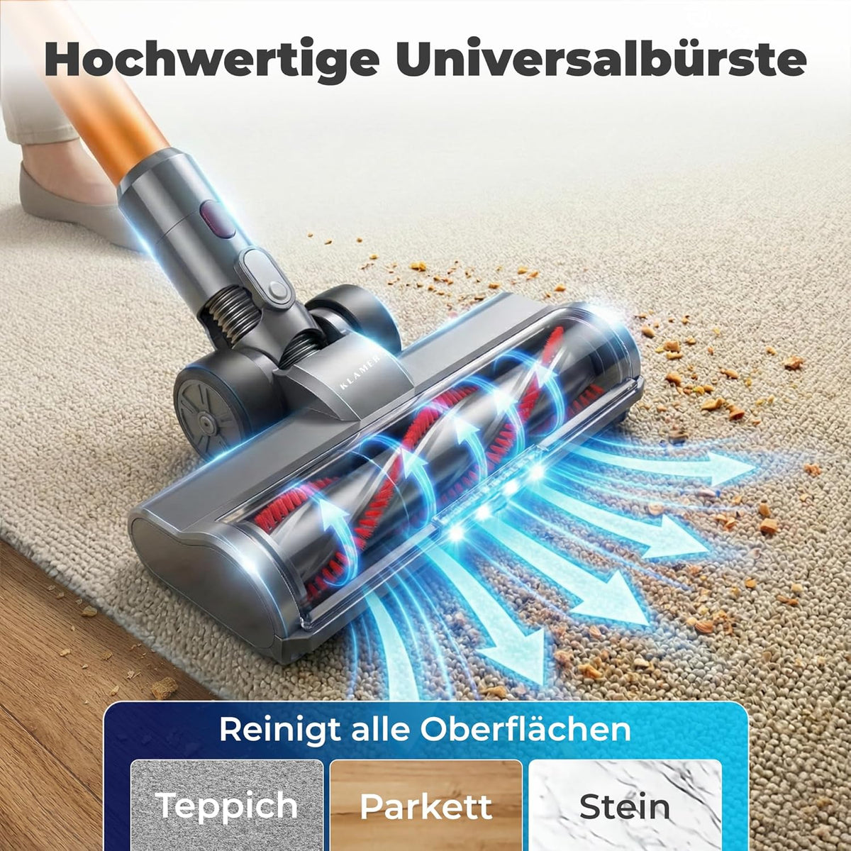 Cordless 2-in-1 Vacuum Cleaner | 460 Watt Power with 60 Min Runtime