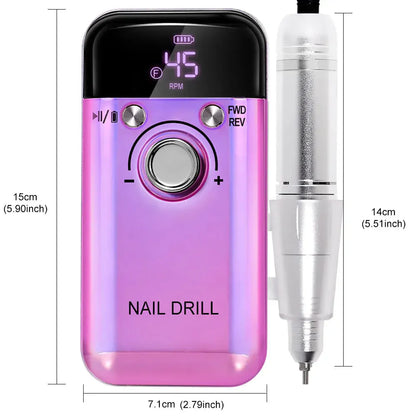 Kabellose Nagelfräse | Bürstenloser Motor | LCD Steuerung | NailForge