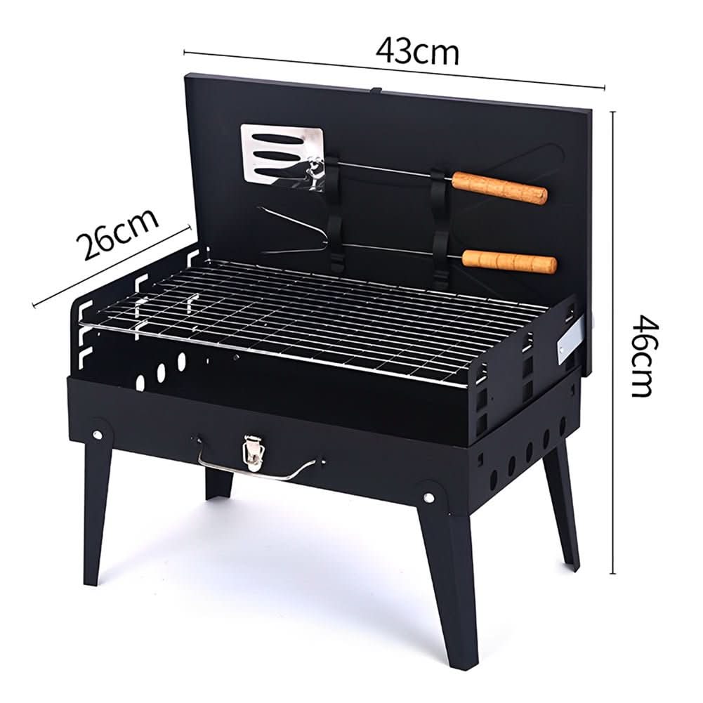 Portable Steel BBQ Grill | Compact Folding Design for Outdoor Use
