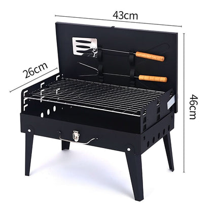 Portable Steel BBQ Grill | Compact Folding Design for Outdoor Use