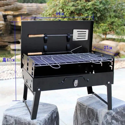 Portable Steel BBQ Grill | Compact Folding Design for Outdoor Use