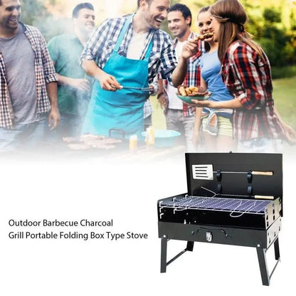 Portable Steel BBQ Grill | Compact Folding Design for Outdoor Use