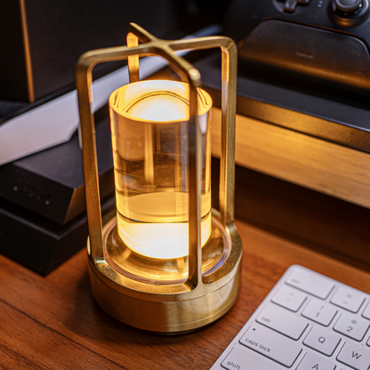 Rechargeable LED Table Lamp with Touch Control in Vintage Design