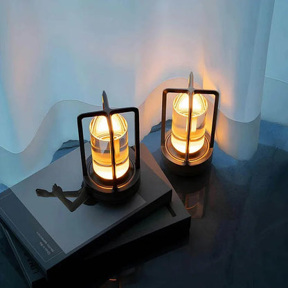 Rechargeable LED Table Lamp with Touch Control in Vintage Design