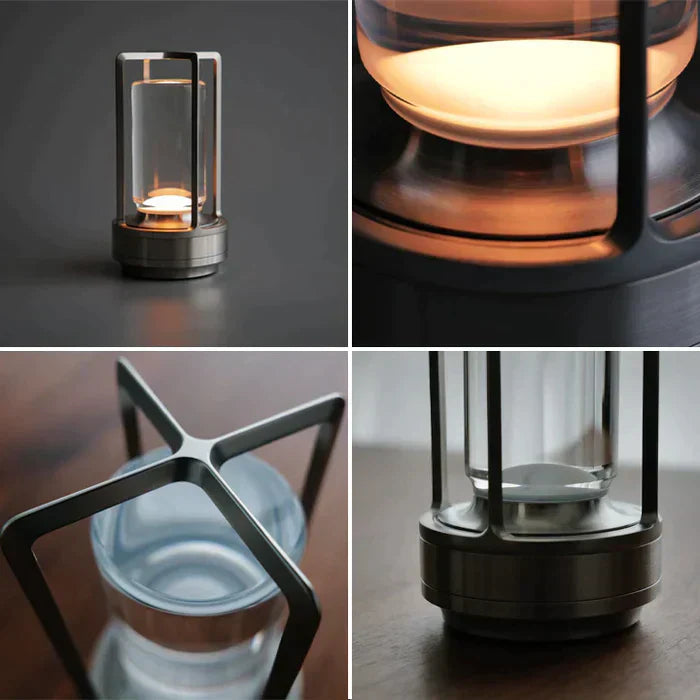 Rechargeable LED Table Lamp with Touch Control in Vintage Design