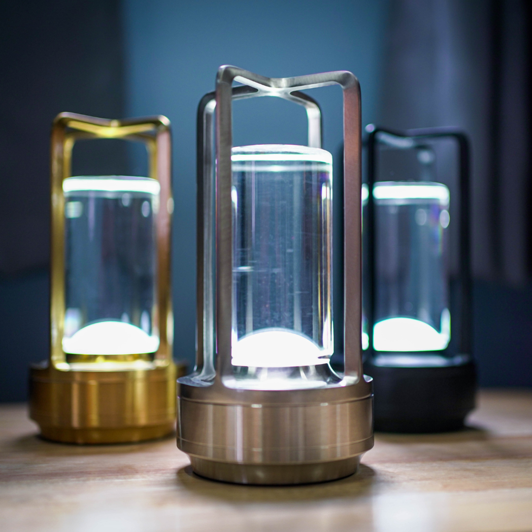Rechargeable LED Table Lamp with Touch Control in Vintage Design