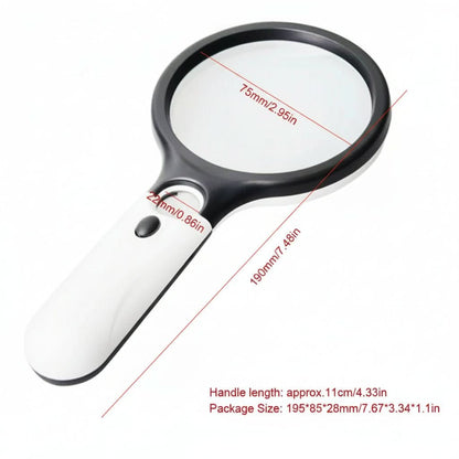 LED Magnifying Glass - Handheld Tool for Detailed Viewing and Reading