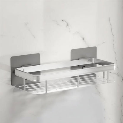 No-Drill Adhesive Wall Shelf | Stainless Steel & ABS for Kitchen and Bath