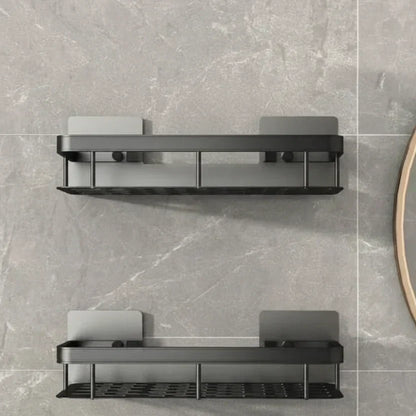 No-Drill Adhesive Wall Shelf | Stainless Steel & ABS for Kitchen and Bath
