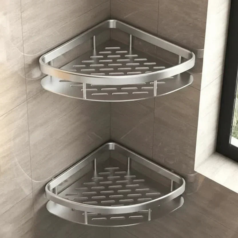 No-Drill Adhesive Wall Shelf | Stainless Steel & ABS for Kitchen and Bath