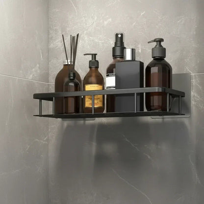 No-Drill Adhesive Wall Shelf | Stainless Steel & ABS for Kitchen and Bath