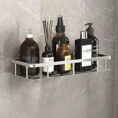 No-Drill Adhesive Wall Shelf | Stainless Steel & ABS for Kitchen and Bath