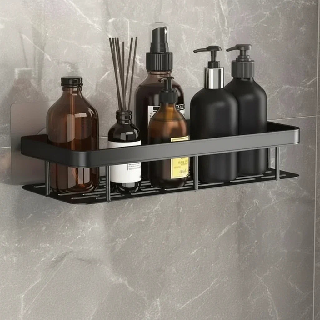 No-Drill Adhesive Wall Shelf | Stainless Steel & ABS for Kitchen and Bath