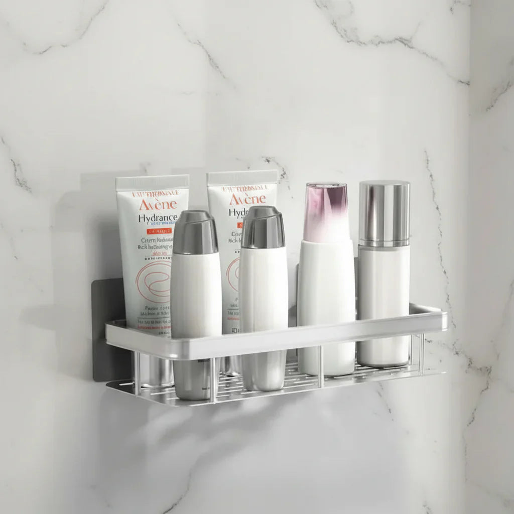Sleek Adhesive Shelf for Bathrooms | Drill-Free Convenience