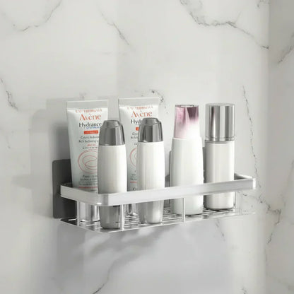 No-Drill Adhesive Wall Shelf | Stainless Steel & ABS for Kitchen and Bath